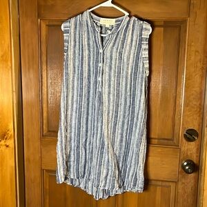 Cloth & Stone Sleeveless Striped Linen Dress Size Medium